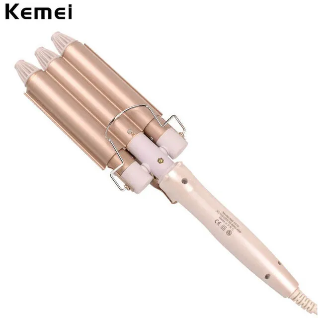 110-220V Perm Splint Titanium Automatic Ceramic Hair Curler 3 Barrels Big Waver Curling Iron Hair Curlers Rollers Styling Tools