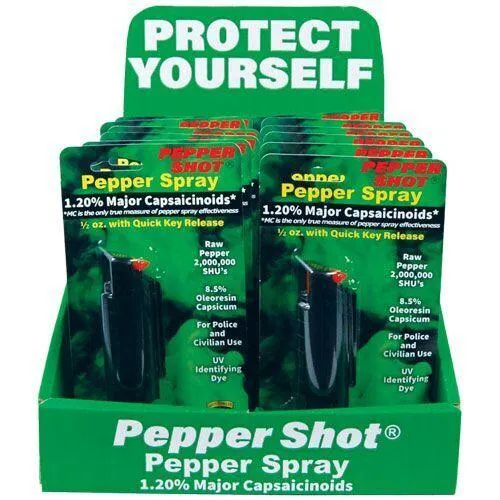 12) Black Pepper Shot Spray with Counter Display Option