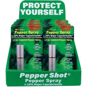 12) Pink Lipstick Pepper Sprays with Counter Display