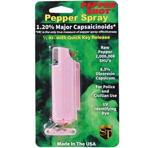 12) PS-1A Pink Hard Case Pepper Sprays with Display Option