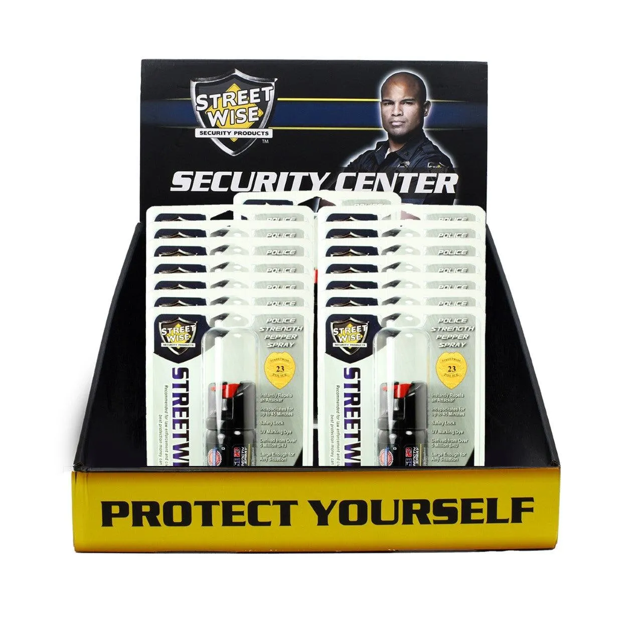 15) Units 2 oz Twist Lock Police Strength Pepper Sprays with Display