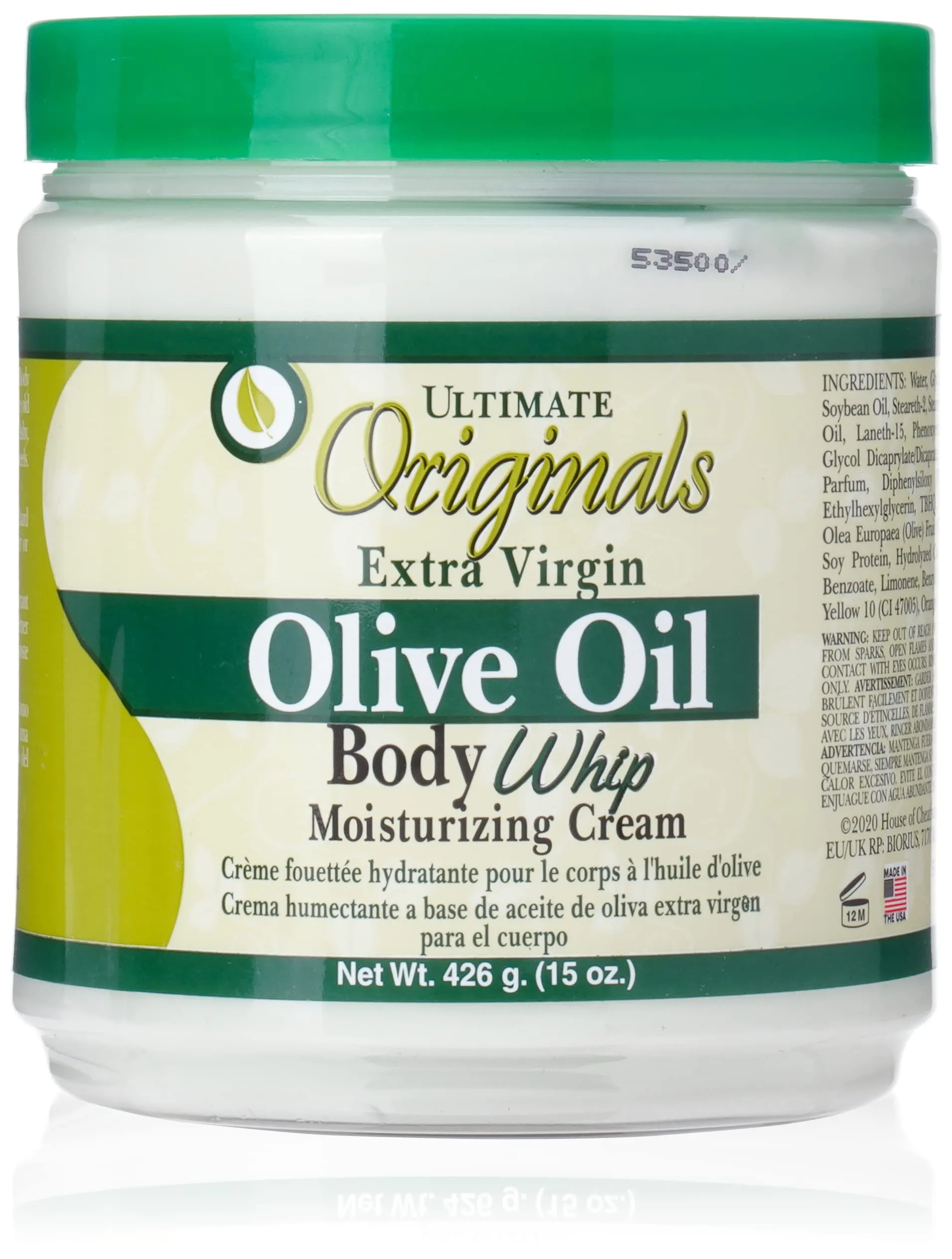 Africas Best Ultimate Organics Olive Oil Body Whip Moisturising Cream 426g