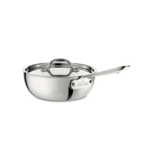 All-Clad 2QT D3 Stainless Steel Saucier Pan with Lid