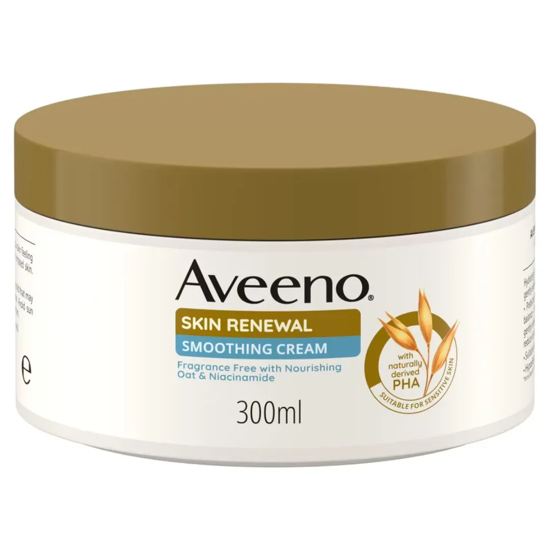 Aveeno Skin Renewal Smoothing Cream Body Lotion Moisturiser 300ml (T)