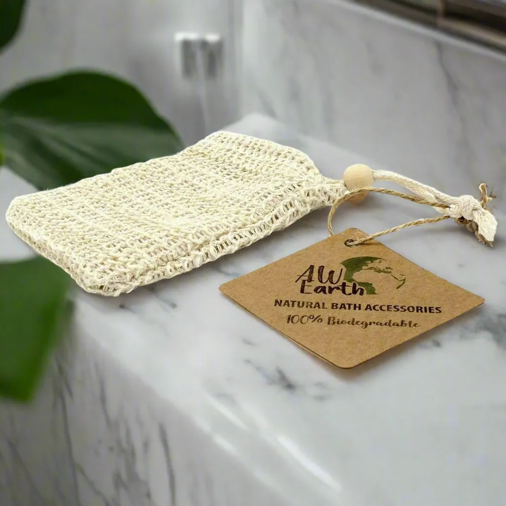 AW Earth - Natural Biodegradable Soap Bags - Sisal Bamboo or Jute