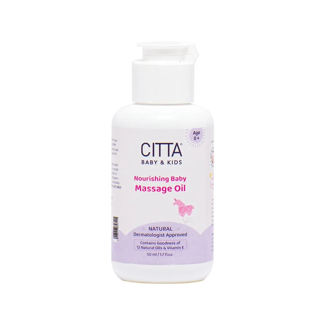 CITTA Baby Massage Oil for New born & Kids |Enriched with Coconut, Olive & Almond oil