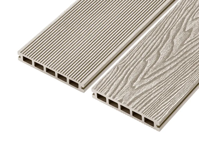 Cladco Woodgrain Effect Reversible Composite Decking Board - Ivory (4m)