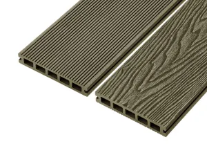 Cladco Woodgrain Effect Reversible Composite Decking Board - Olive Green (4m)