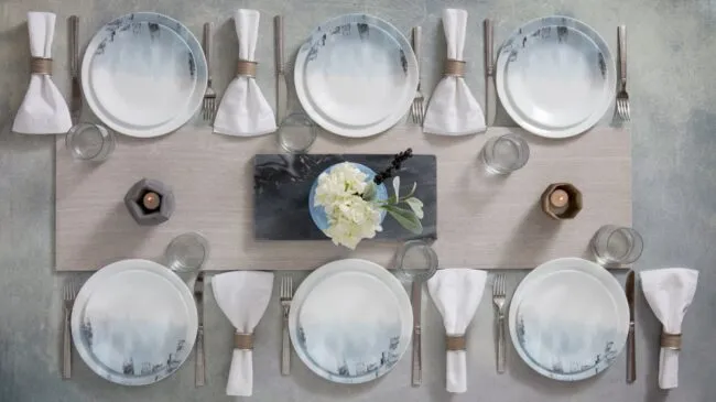 Corelle Blue Tranquil Reflection Dinnerware Set 12pc