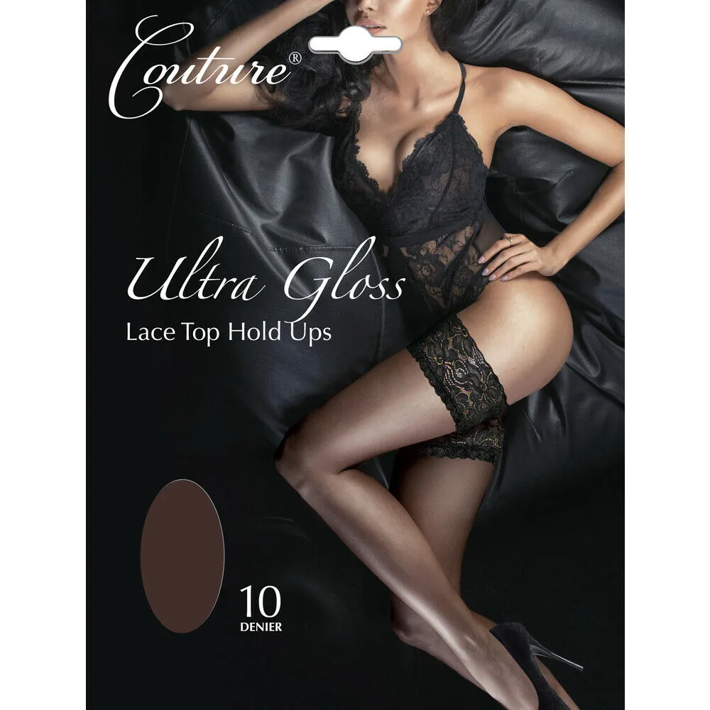 Couture Ultra Gloss Lace Top Hold Ups 10 Denier