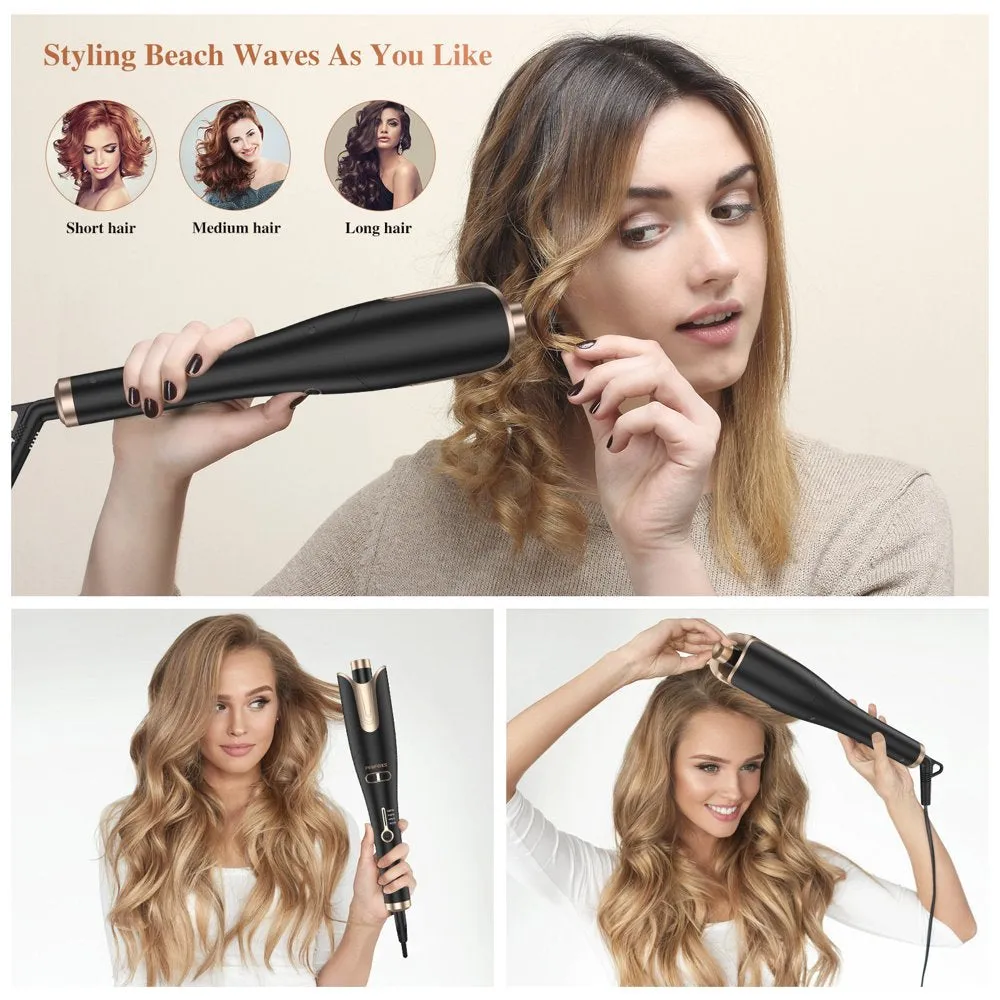 Curling Irons,Curling Iron Professional with 2" Large Rotating Barrel & 4 Temps,Salon Curl Hair,30S Fast Heating,Gold