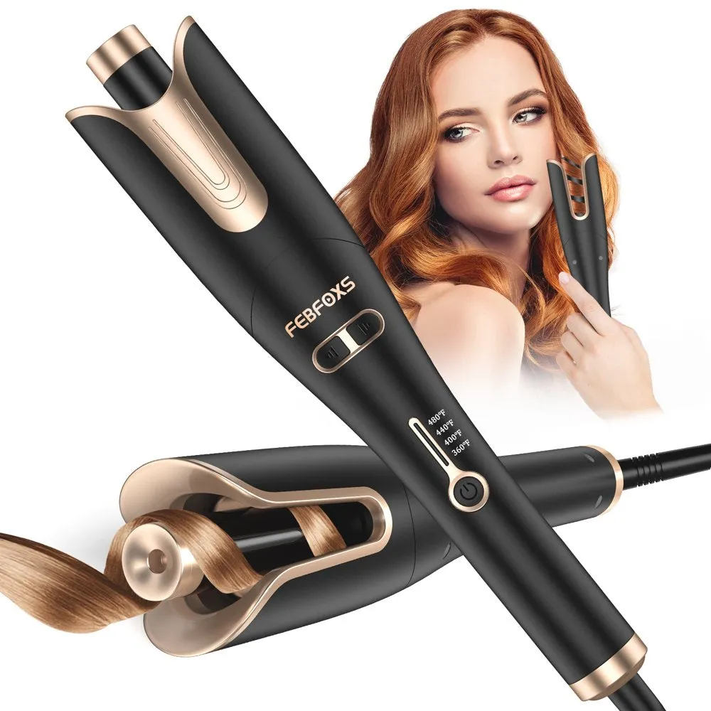 Curling Irons,Curling Iron Professional with 2" Large Rotating Barrel & 4 Temps,Salon Curl Hair,30S Fast Heating,Gold