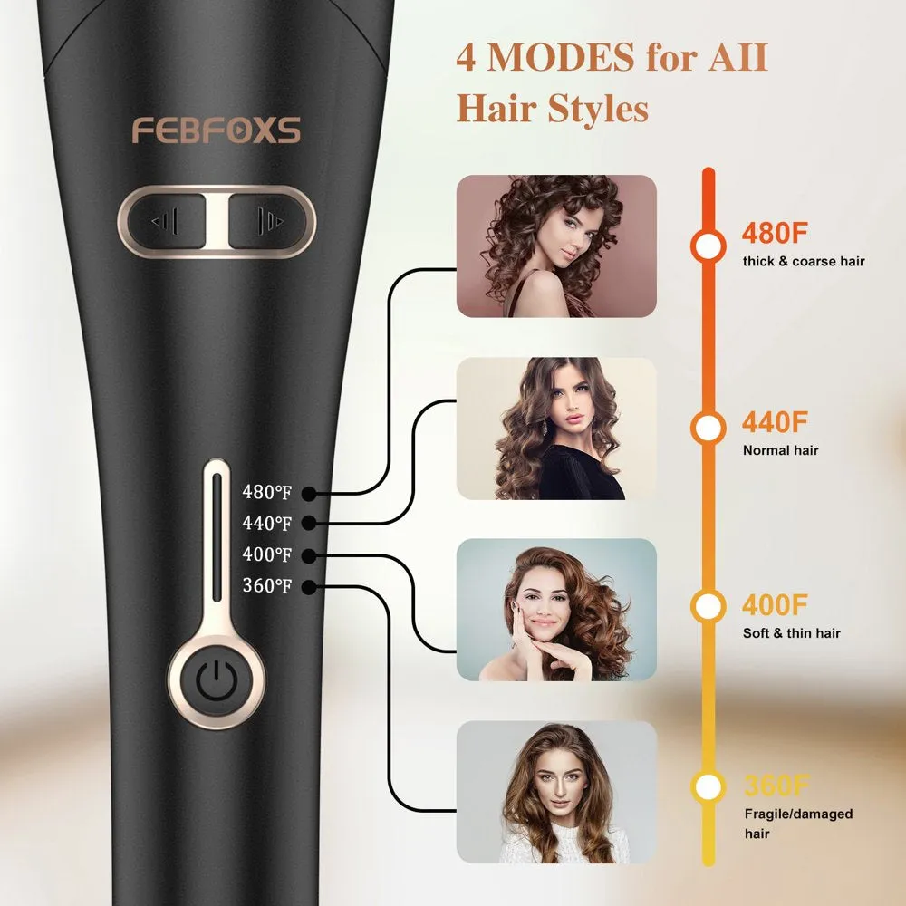 Curling Irons,Curling Iron Professional with 2" Large Rotating Barrel & 4 Temps,Salon Curl Hair,30S Fast Heating,Gold