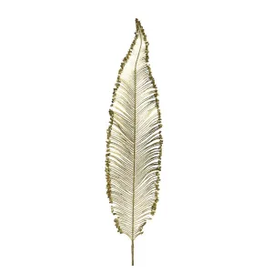 Decoris 79cm Gold Fern Spray with Glitter Finish