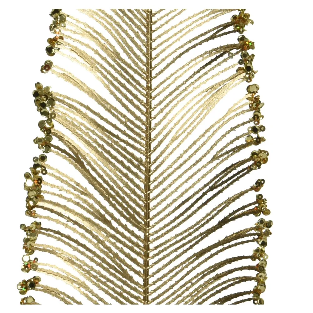 Decoris 79cm Gold Fern Spray with Glitter Finish