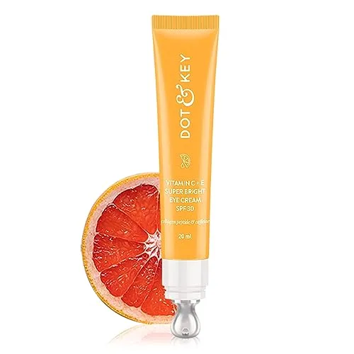 Dot & Key Vitamin C   E Super Bright Under Eye Cream | Fades Dark Circles & Pigmentation | Boosts Collages & Skin Firmness | For Glowing Even Toned Skin | Reduces Puffiness | For All Skin Types | 20ml