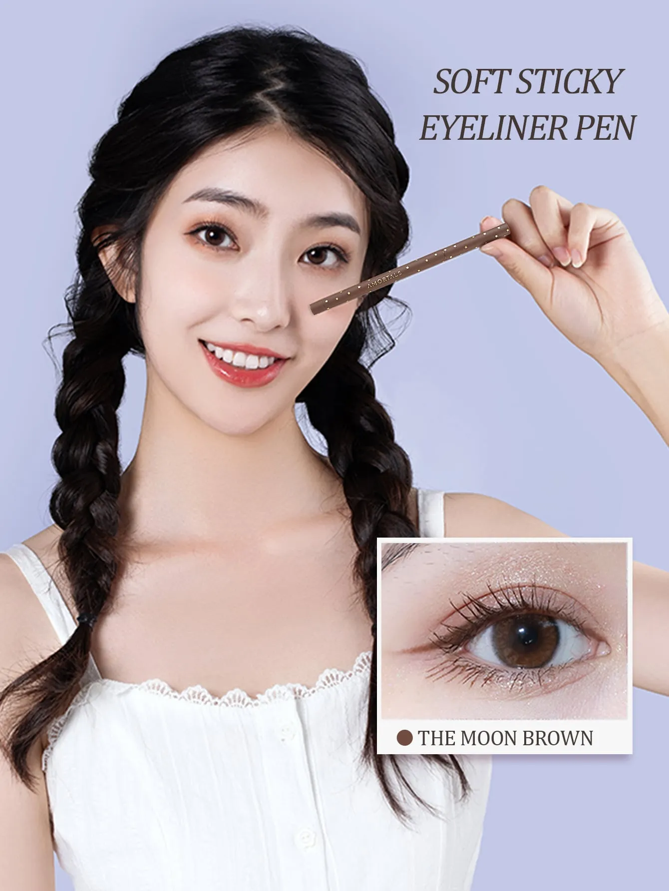 Flow cloud eyeliner glue pen waterproof sweat-resistant non-halo dyeing is not easy to fade