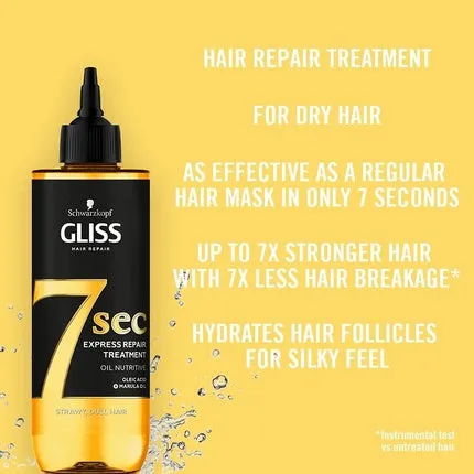 Gliss 7 Seconds Express-restoring hair oil Nourishing, 200 ml, Schwarzkopf