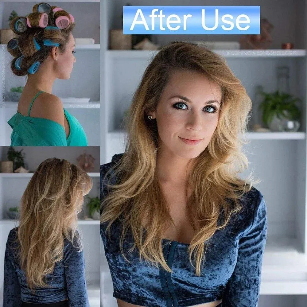 Jumbo Self-Grip Hair Curlers: Salon Quality Heatless Curls Foam Rollers