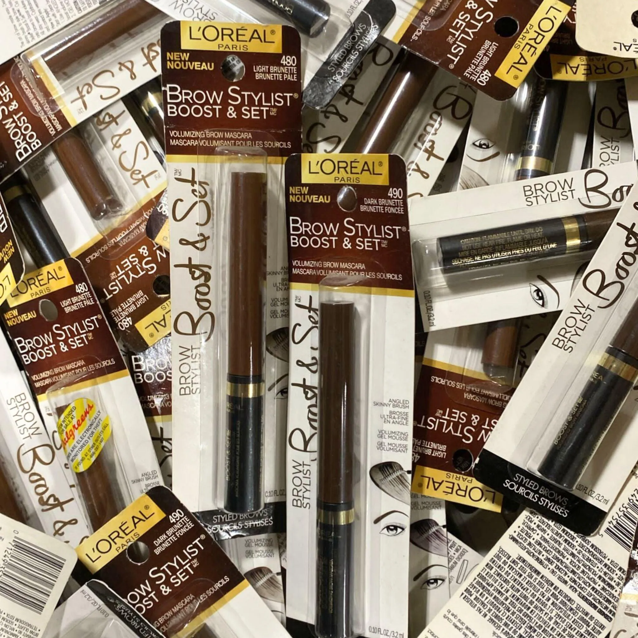 L'oreal Brow Stylist Boost & Set Volumizing Brow Mascara 480 & 490 (50 Pcs Lot)