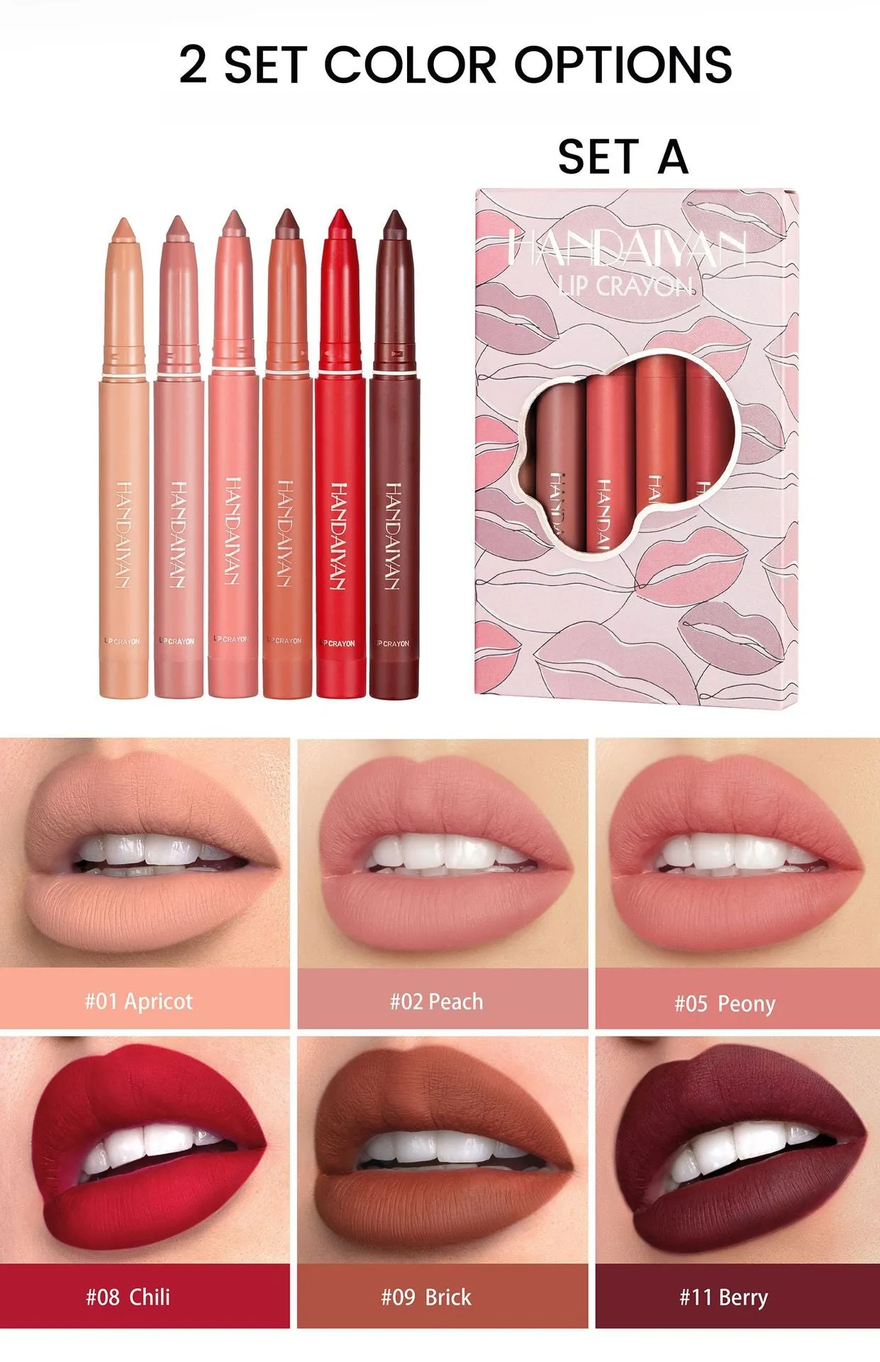 MA570 - 6Pcs Matte Lipstick Set