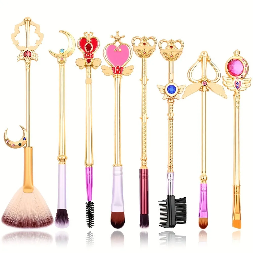 Metal Magic Wand Handle Makeup Brushes Sets