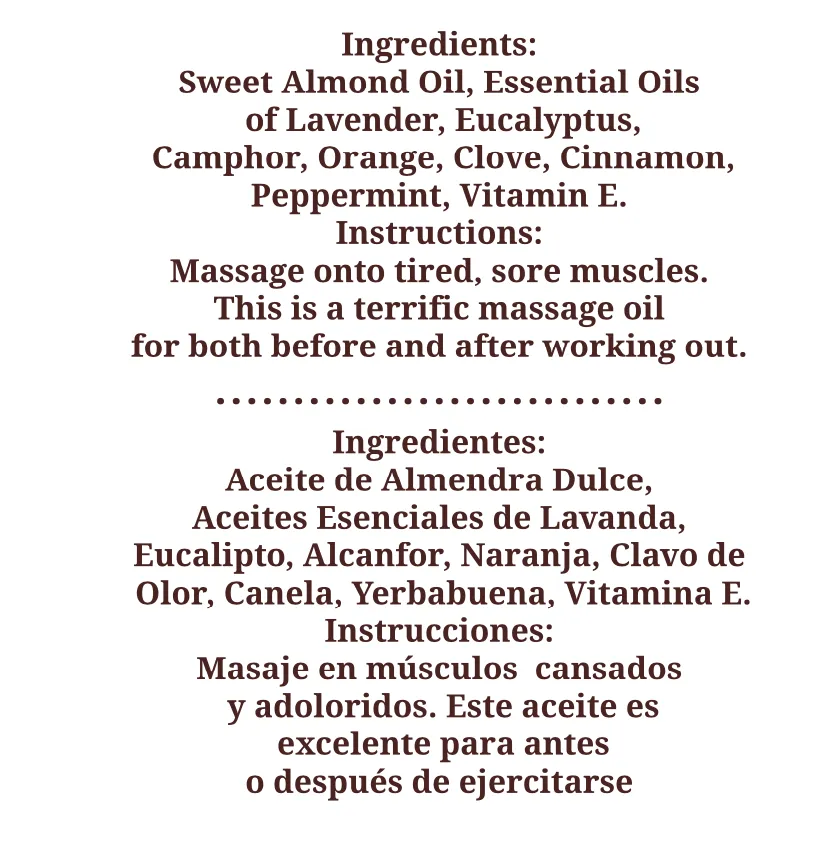 Muscle Warming Blend Massage Oil