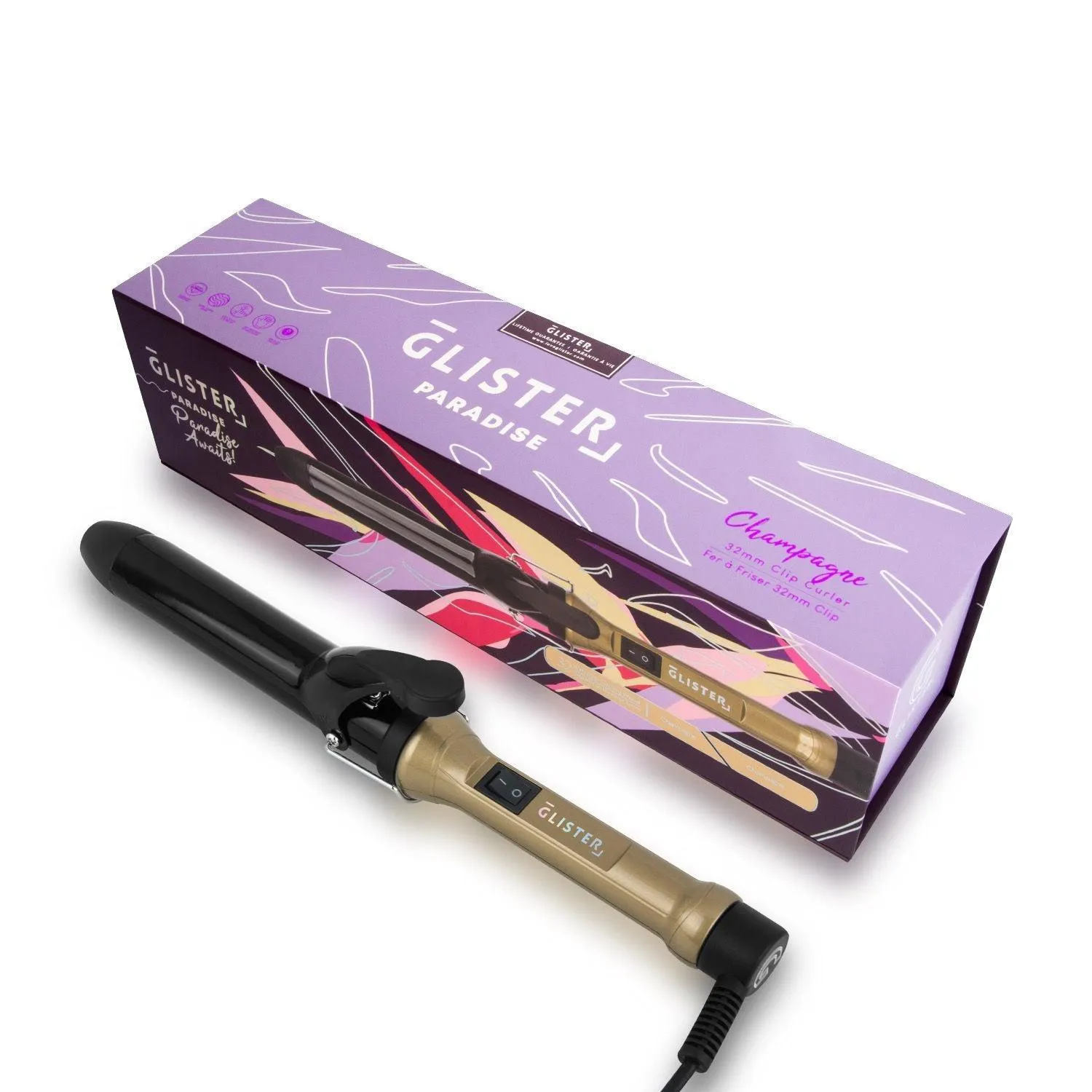 Paradise 32mm Max Volume Clip Curler - Champagne