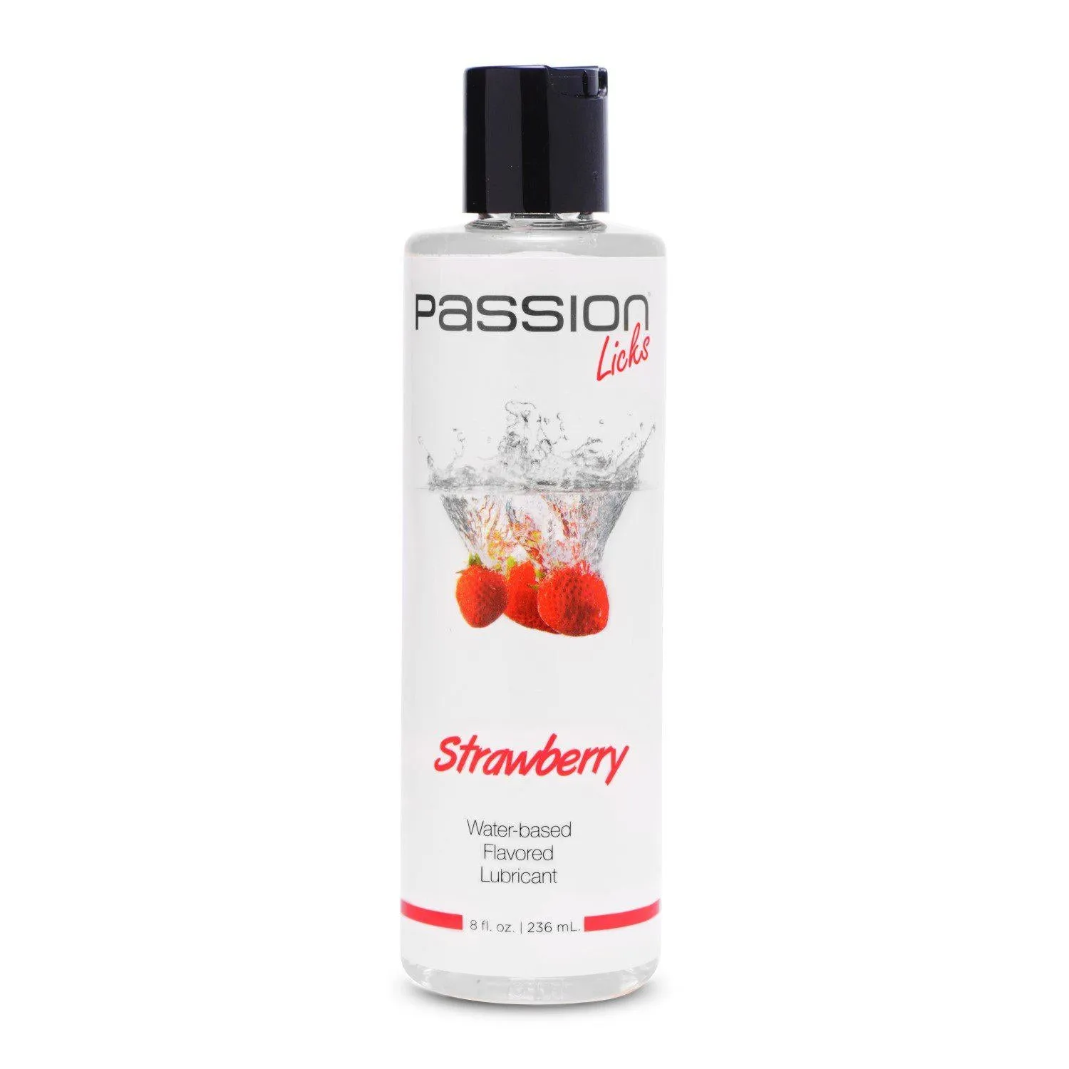 Passion Licks Strawberry Water Based Flavored  Lubricant - 8 Fl Oz / 236 ml