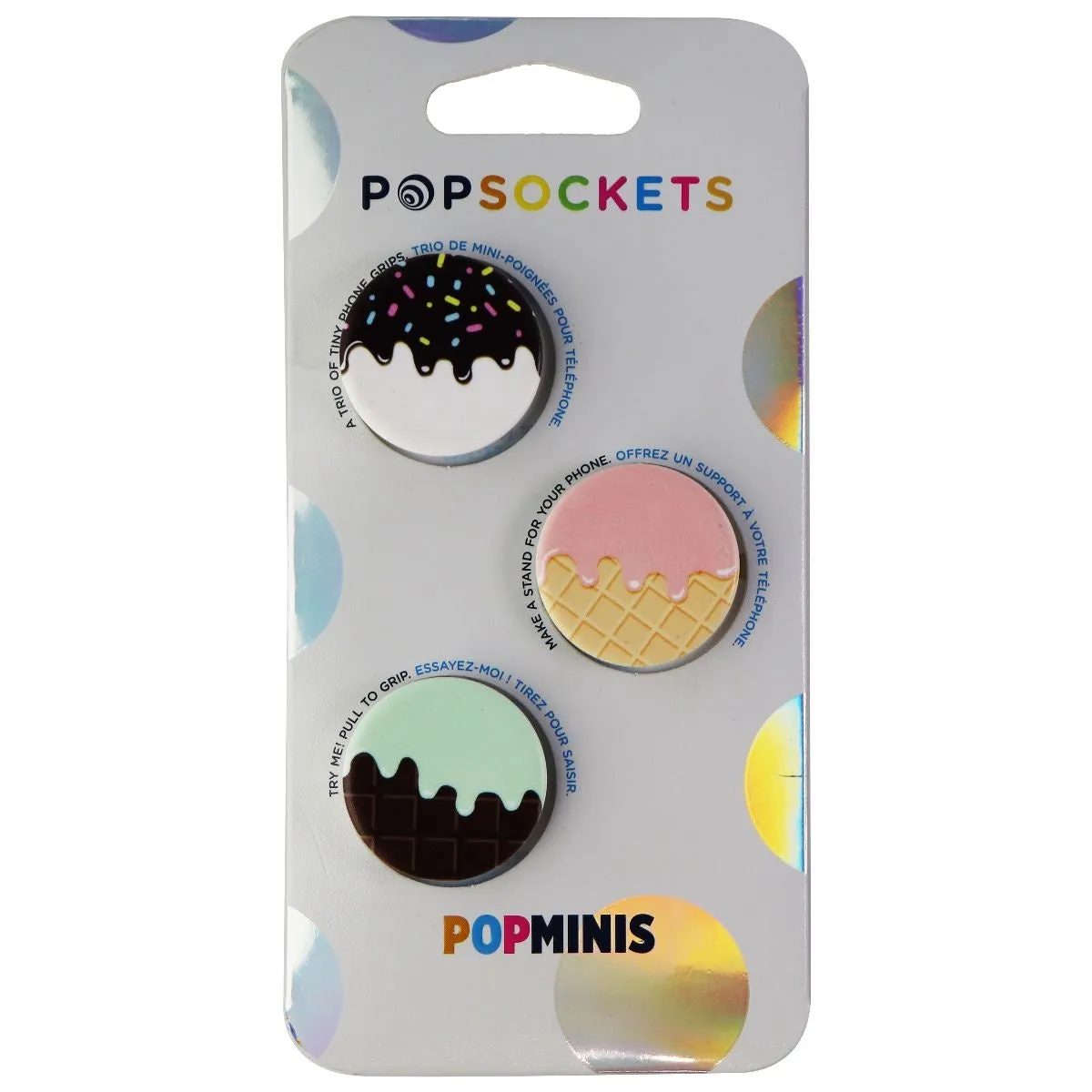 PopSockets PopMini Grips for Phones & Tablets (3 Pack) - Drippy Ice Creams