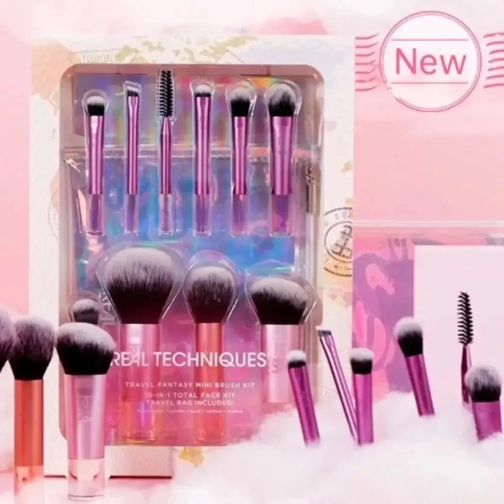 Real Techniques Makeup Brushes Travel Fantasy Mini Set 10 In 1   Bag