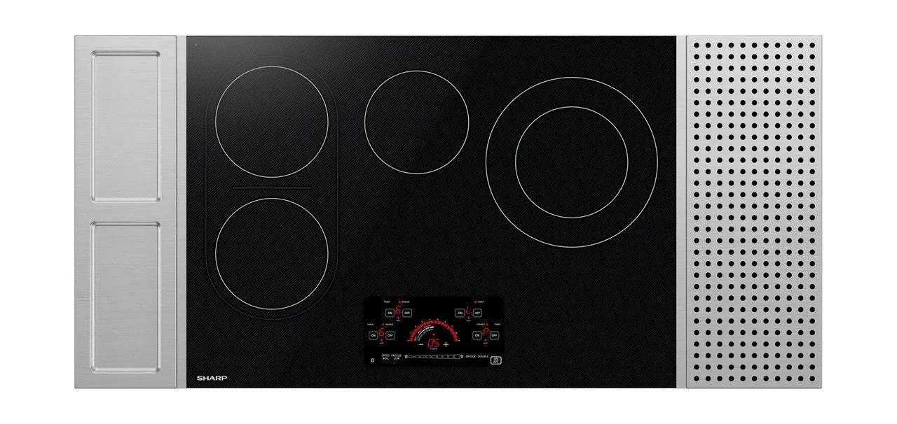 Sharp SCR3042FB 30 in. Drop-In Radiant Cooktop with Side Accessories